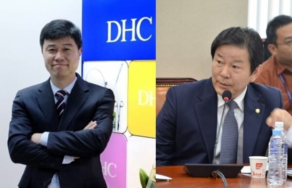 ▲DHC코리아 김무전 대표(사진에서 왼쪽) 정재호 더불어민주당 의원. [사진=DHC코리아, 정재호 의원실]
