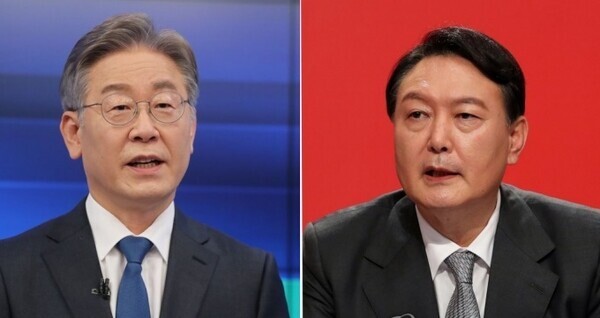 (사진왼쪽부터) 이재명 더불어민주당 대통령 후보, 윤석열 국민의힘 후보./사진=연합뉴스