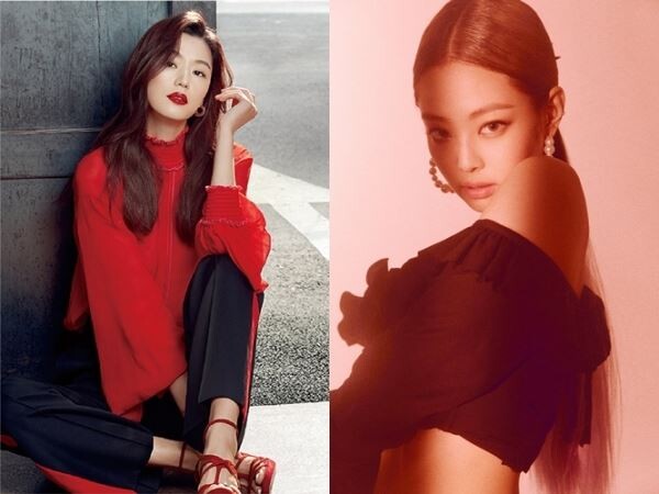 ▲헤라 기존모델 전지현(사진에서 왼쪽)과 새롭게 브랜드 모델로 발탁된 제니. [사진=아모레퍼시픽]