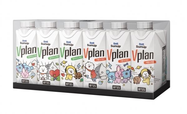 ▲매일유업 썬업 브이플랜 BT21캐릭터 에디션 스페셜 패키지. [사진=매일유업]