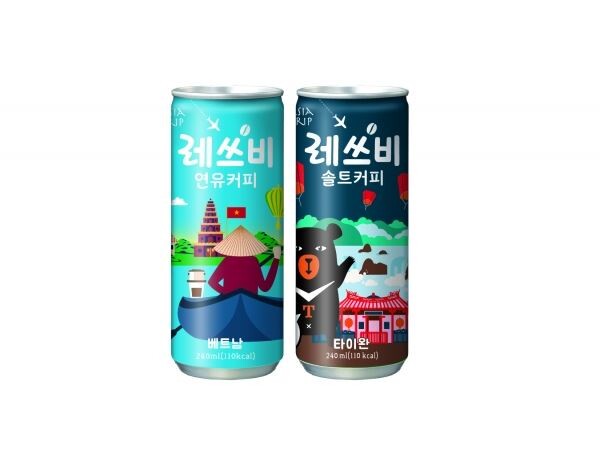 ▲롯데칠성음료는 15일 레쓰비의 신제품 '연유커피', '솔트커피'를 출시한다고 밝혔다. (사진 왼쪽부터)