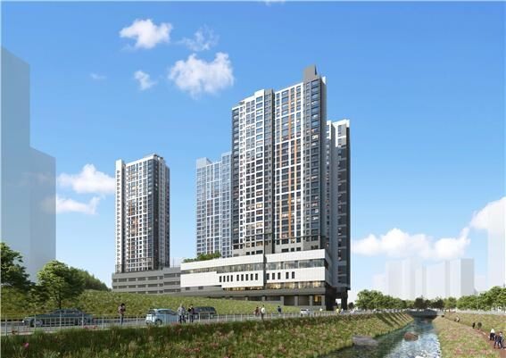 한화건설이 오는 19일 경기도 용인시 수지구 동천동 349-10번지 일대 위치한 ‘수지 동천 꿈에그린’의 견본주택을 오픈하고 본격 분양일정에 돌입한다.사진은 수지 동천 꿈에그린 투시도[사진제공=한화건설]
