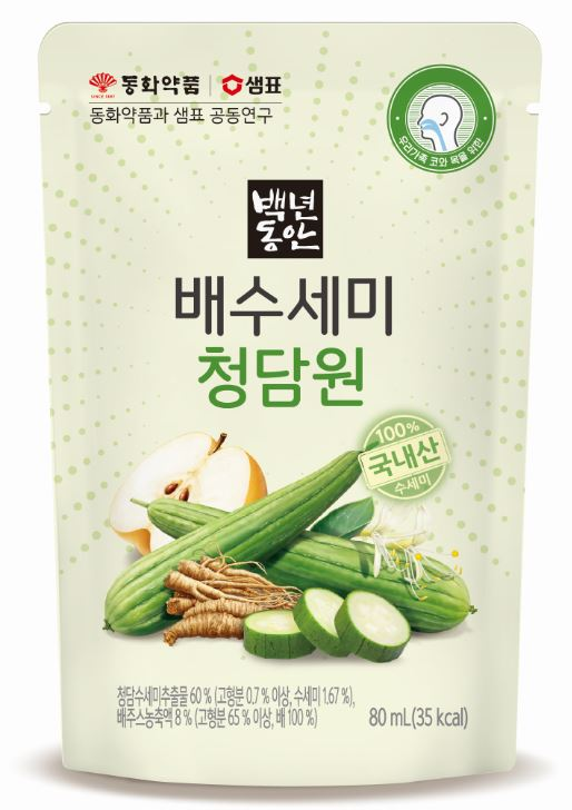 ▲샘표가 동화약품과 콜라보를 통해 기관지 건강음료를 출시했다. 백년동안 배수세미 청담원. [사진=샘표]