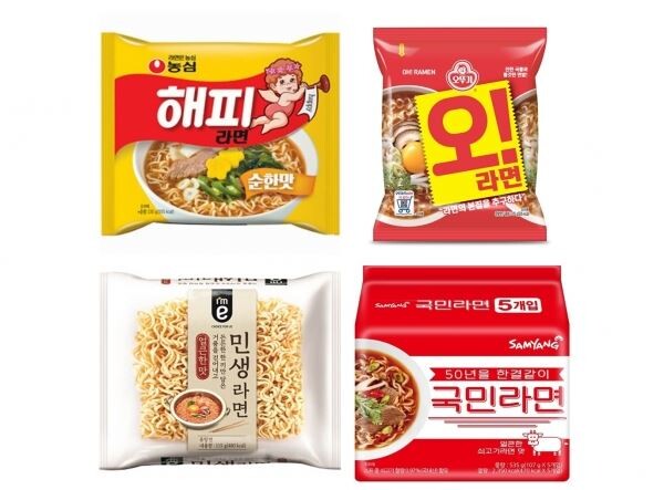 ▲식품업계가 잇따라 저가 라면을 선보이고 있다. 최근 업계2위 점유를 가진 오뚜기도 400원대 실속형 라면을 출시하며 시장 잡기에 나섰다. [사진=각 사 취합]